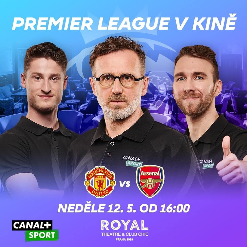 Premier League v kine! Manchester United vs. Arsenal v klubu Royal